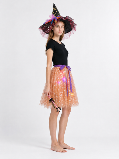 Carnival Costume with Hat and Magic Wand