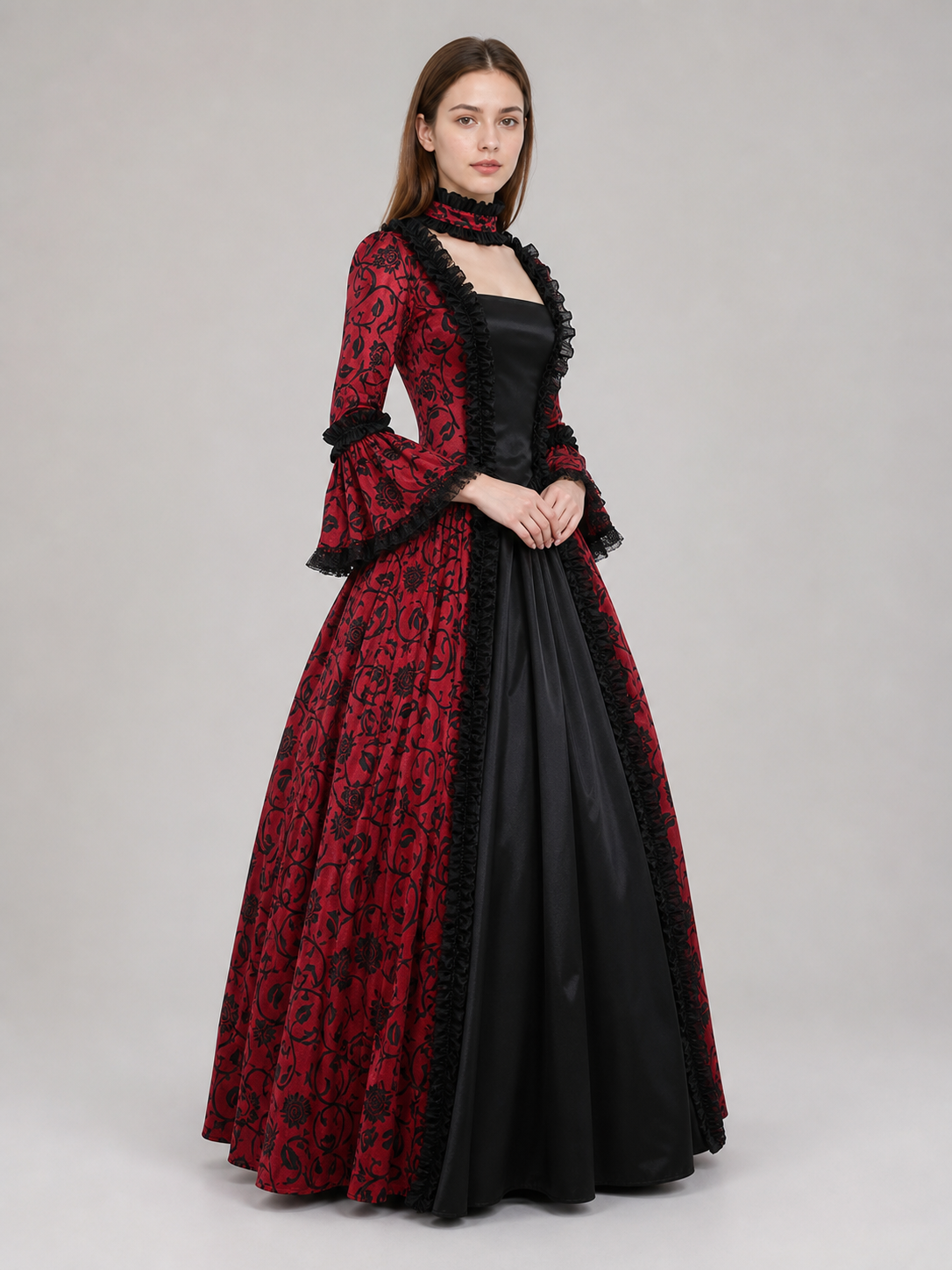 Long Gothic Victorian-Style Dress