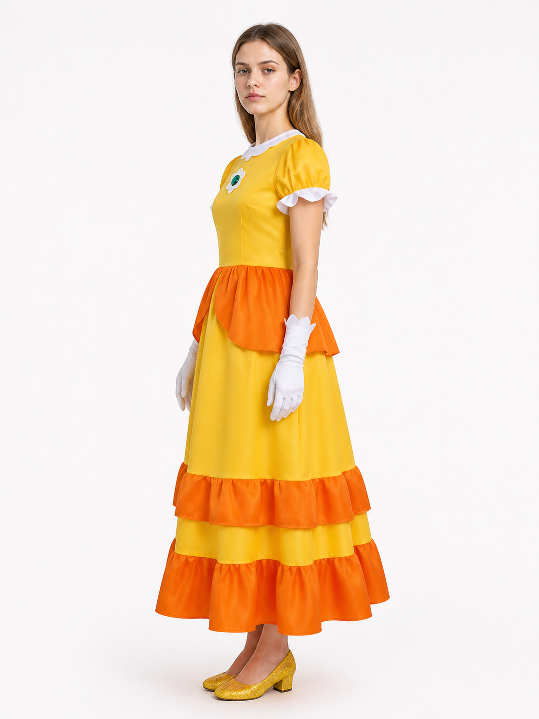 Princess Costume Long Dress with Gloves side view