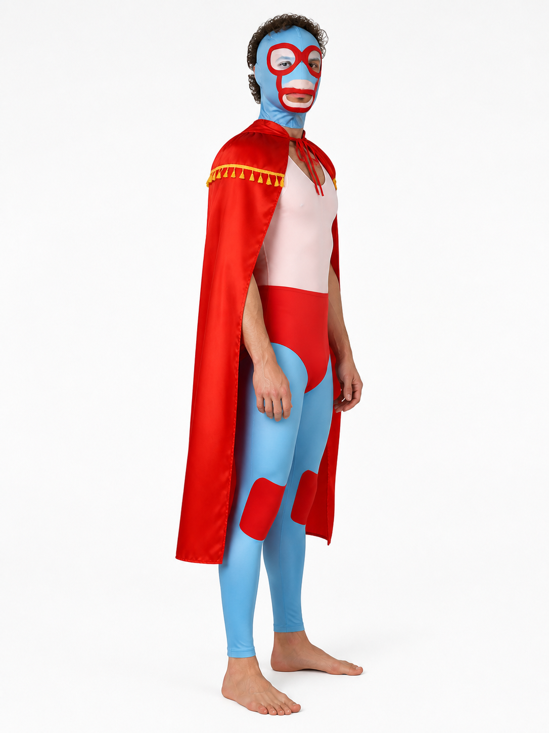 Mexican Wrestler Costume with Mask and Cape