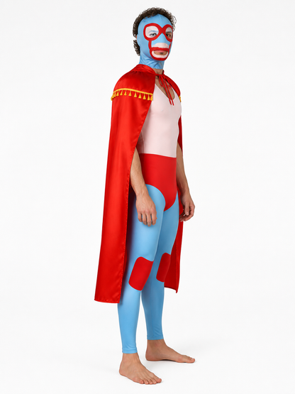 Mexican Wrestler Costume with Mask and Cape