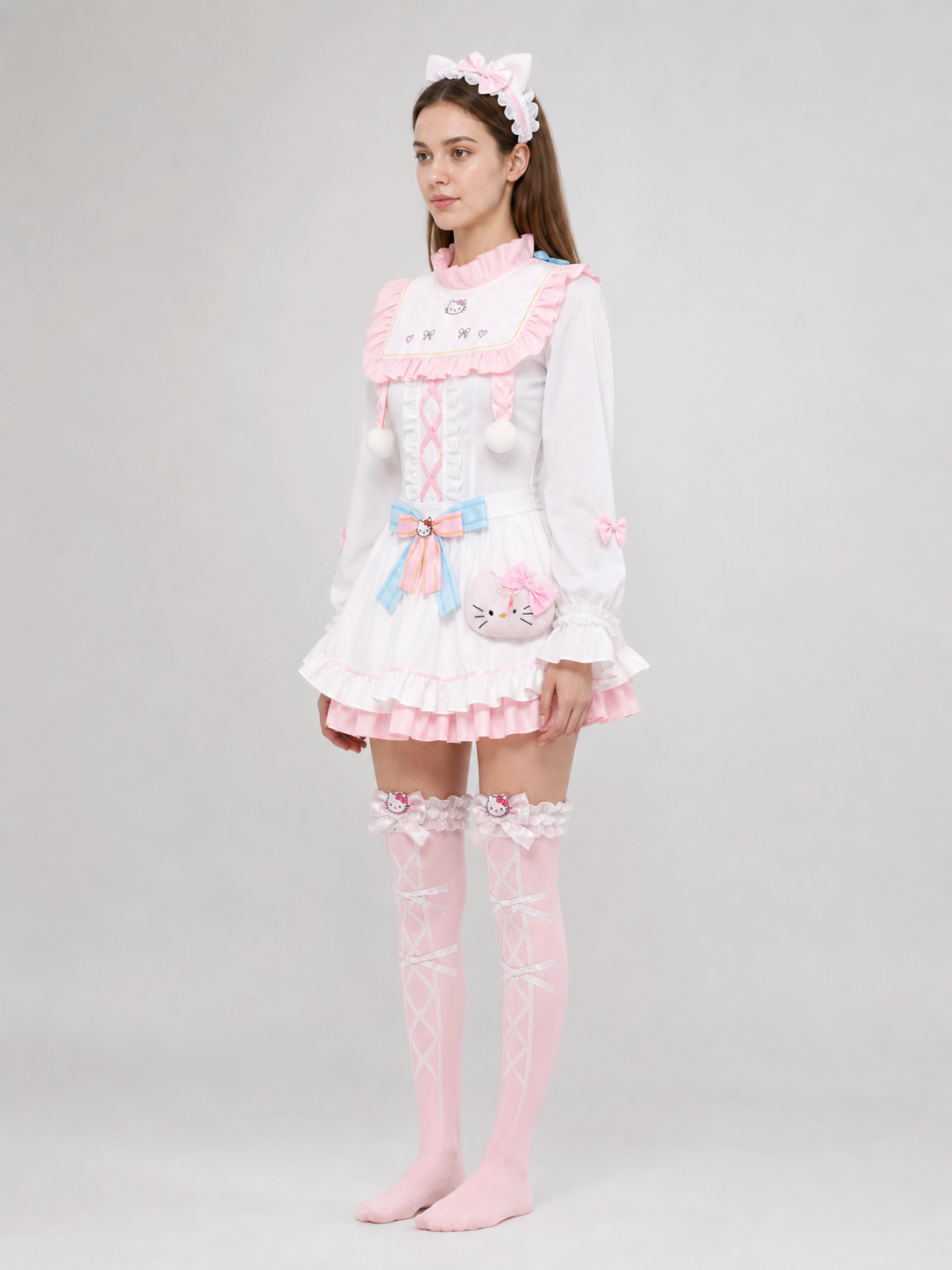 Emma Woods Hello Kitty Cosplay Costume with Accessories