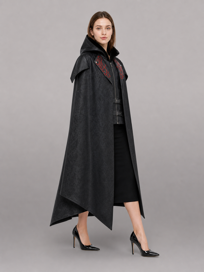Black Gothic Hooded Costume Cloak