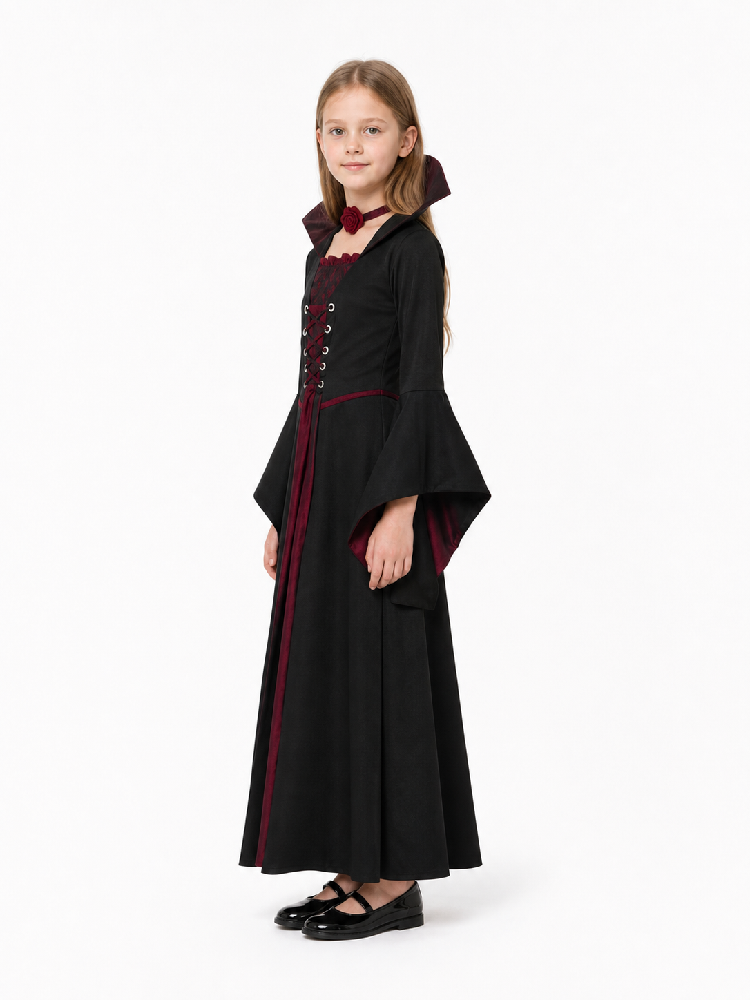 Children's Vampire Costume with Mask and Fangs for Halloween