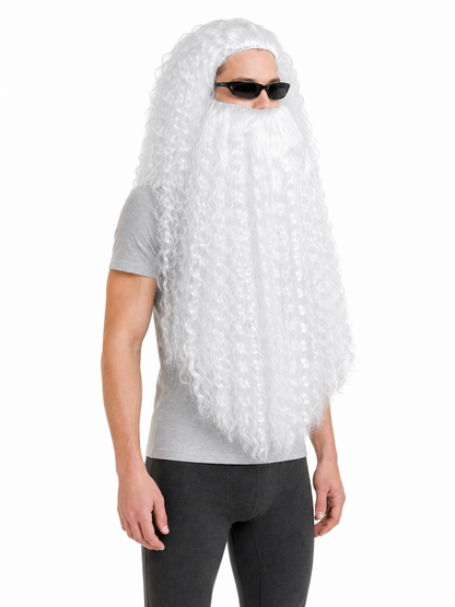 White Santa Claus Wig and Beard Holiday Set