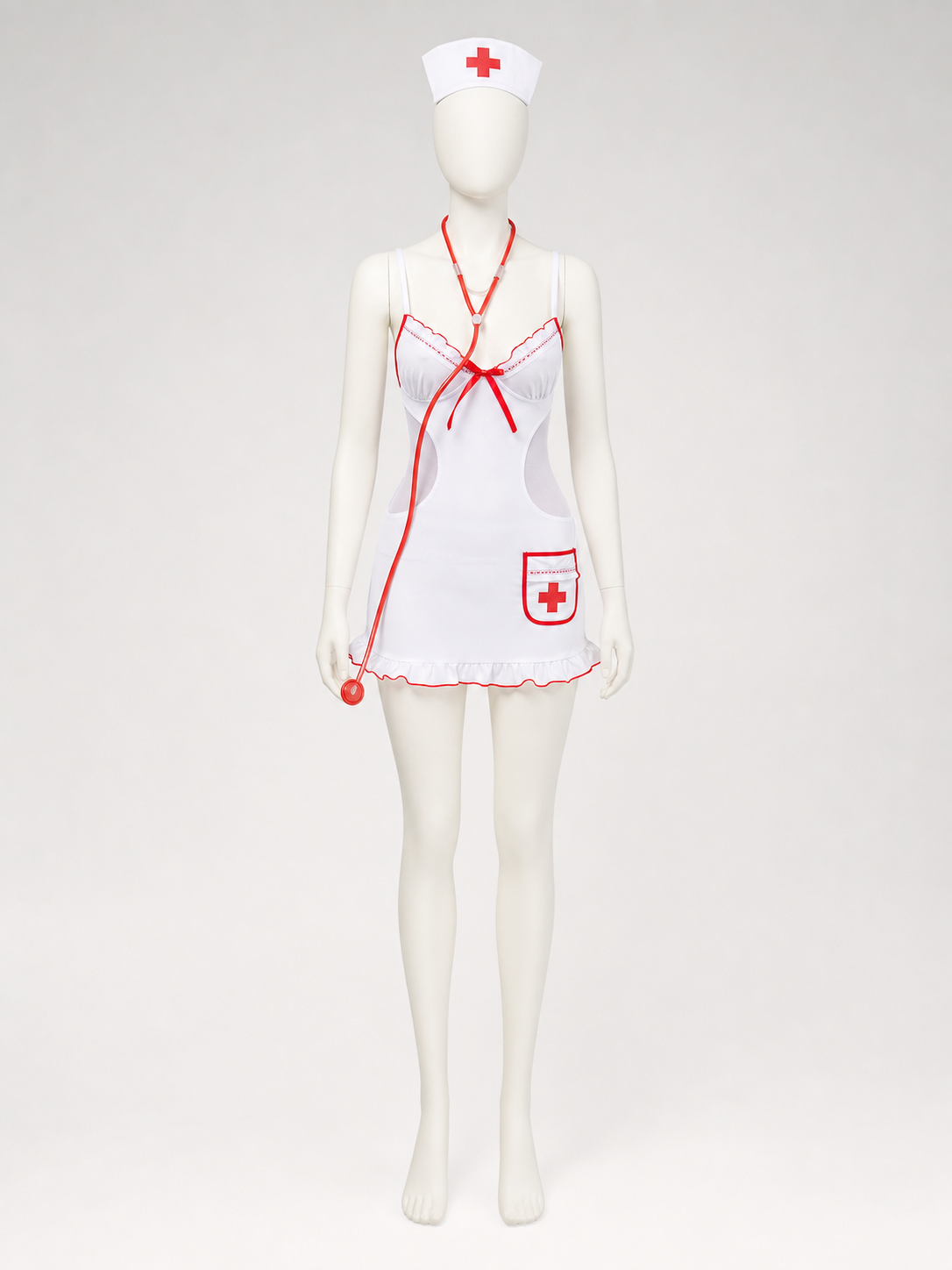 White Medical-Style Costume with a Red Cross