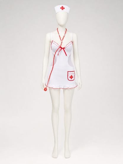 White Medical-Style Costume with a Red Cross