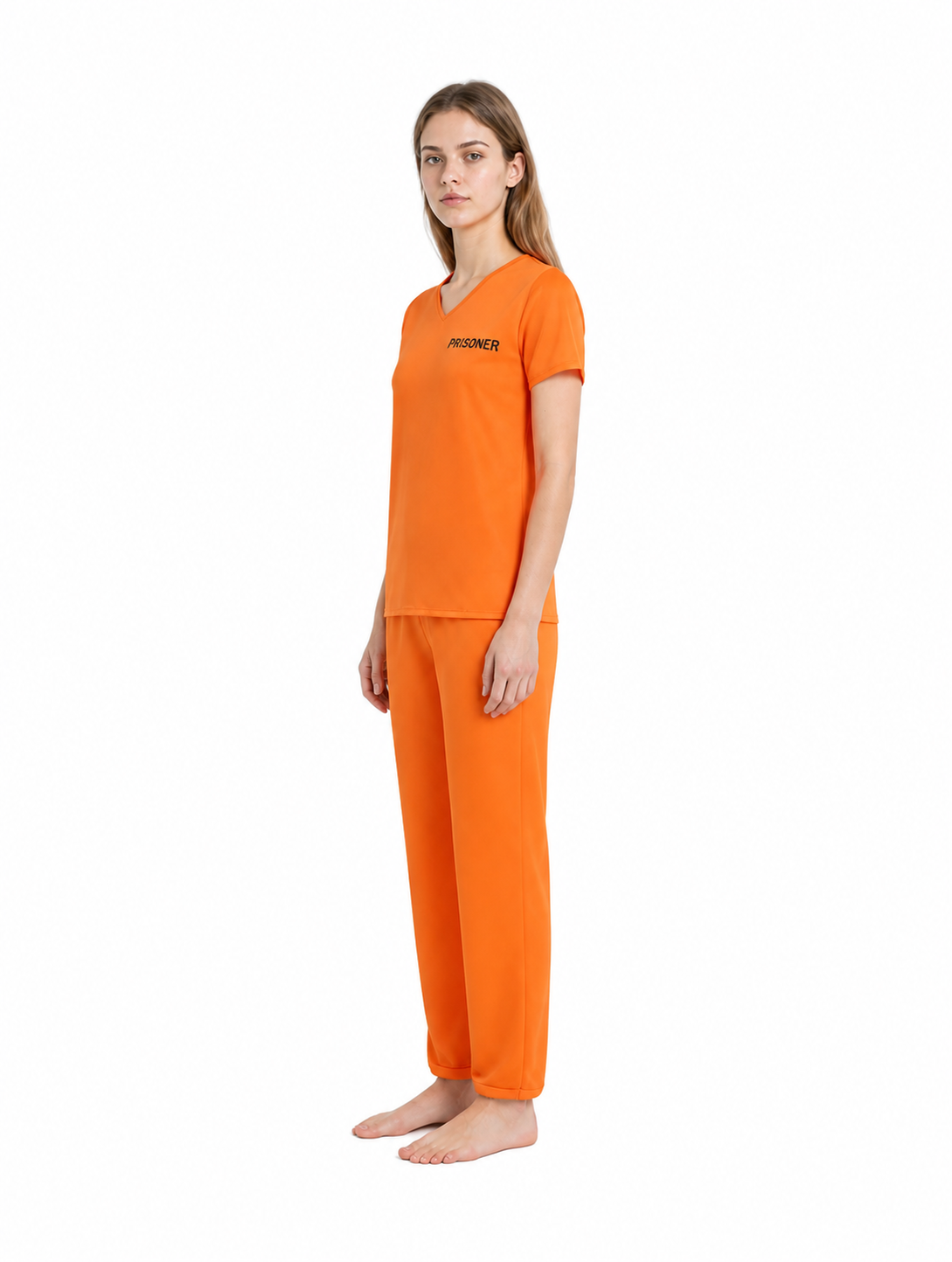Orange Prisoner Costume, 2-Piece Set side view