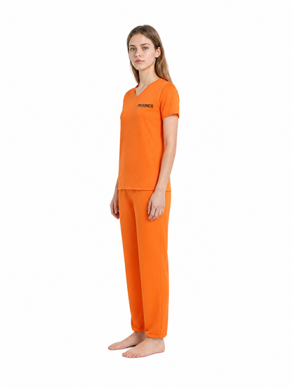 Orange Prisoner Costume, 2-Piece Set side view