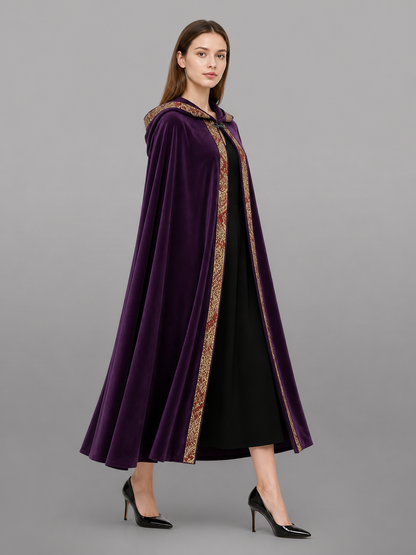 Purple Hooded Costume Cape
