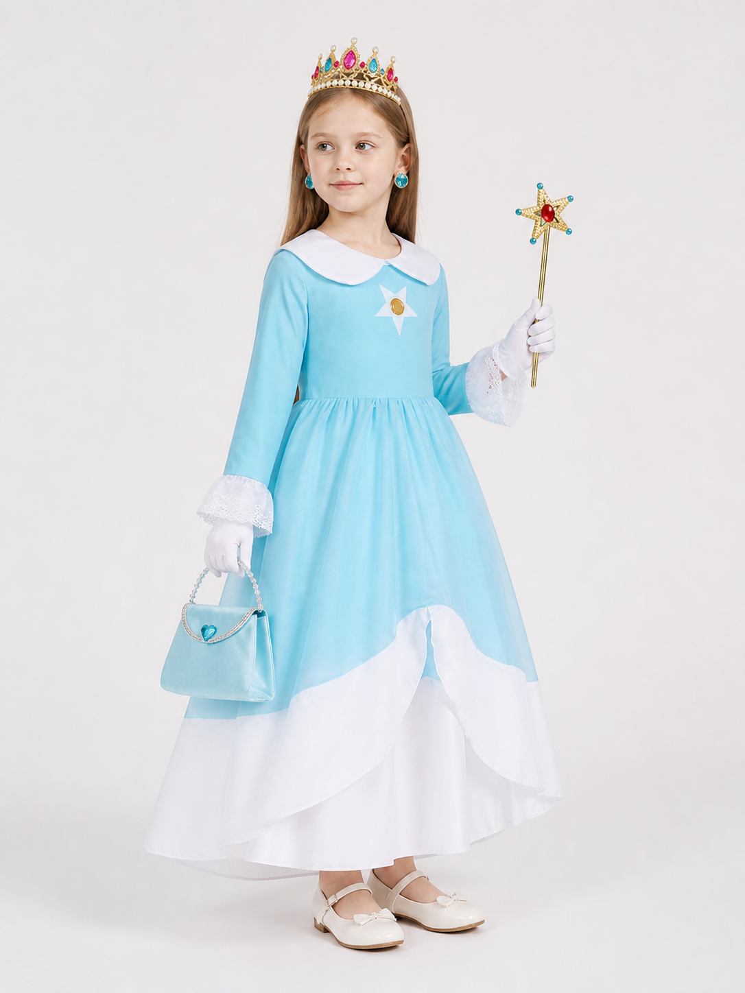 Blue Princess Costume for Halloween side view
