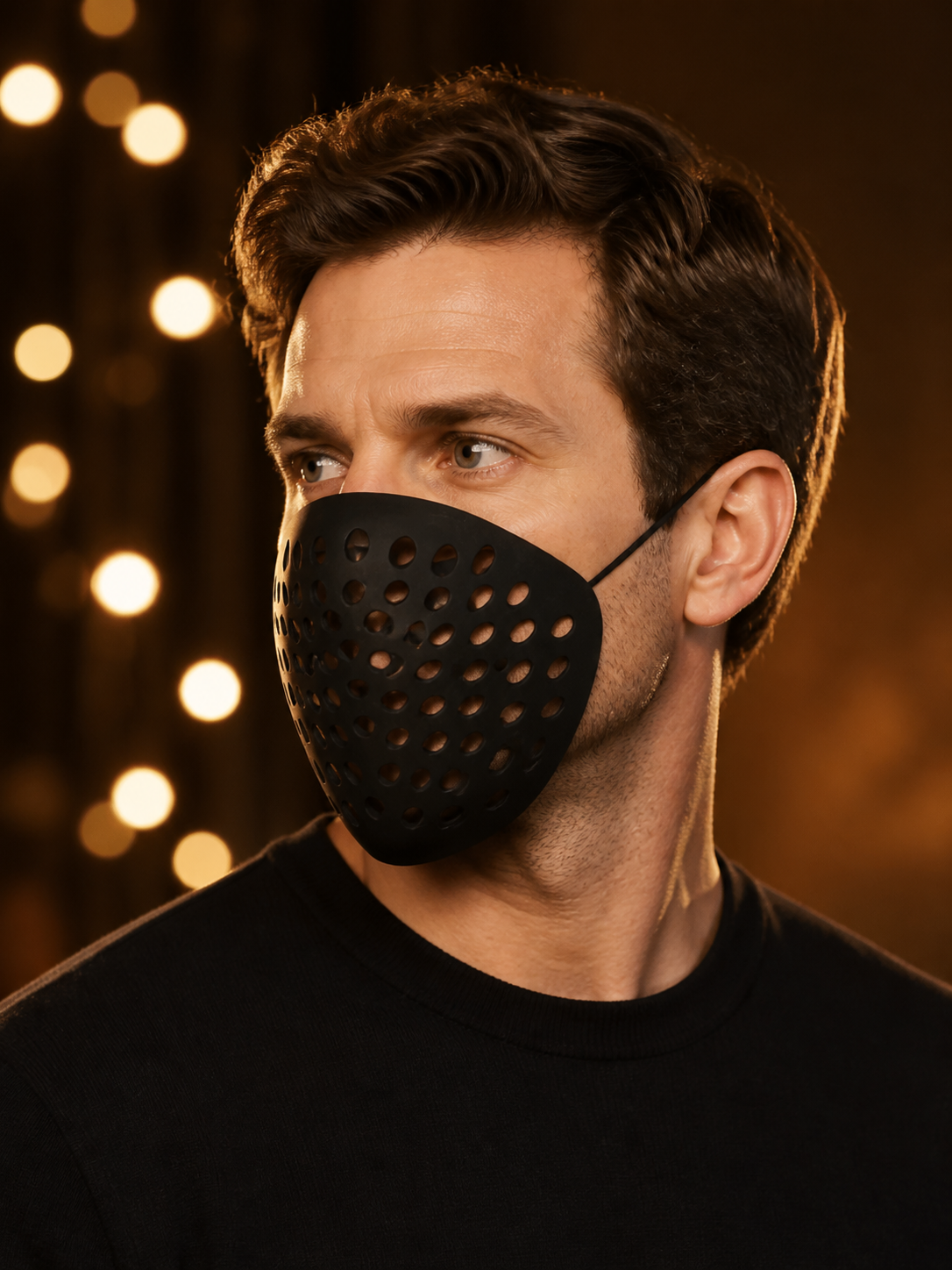 Black Spider-Man Head Mask for Cosplay side view