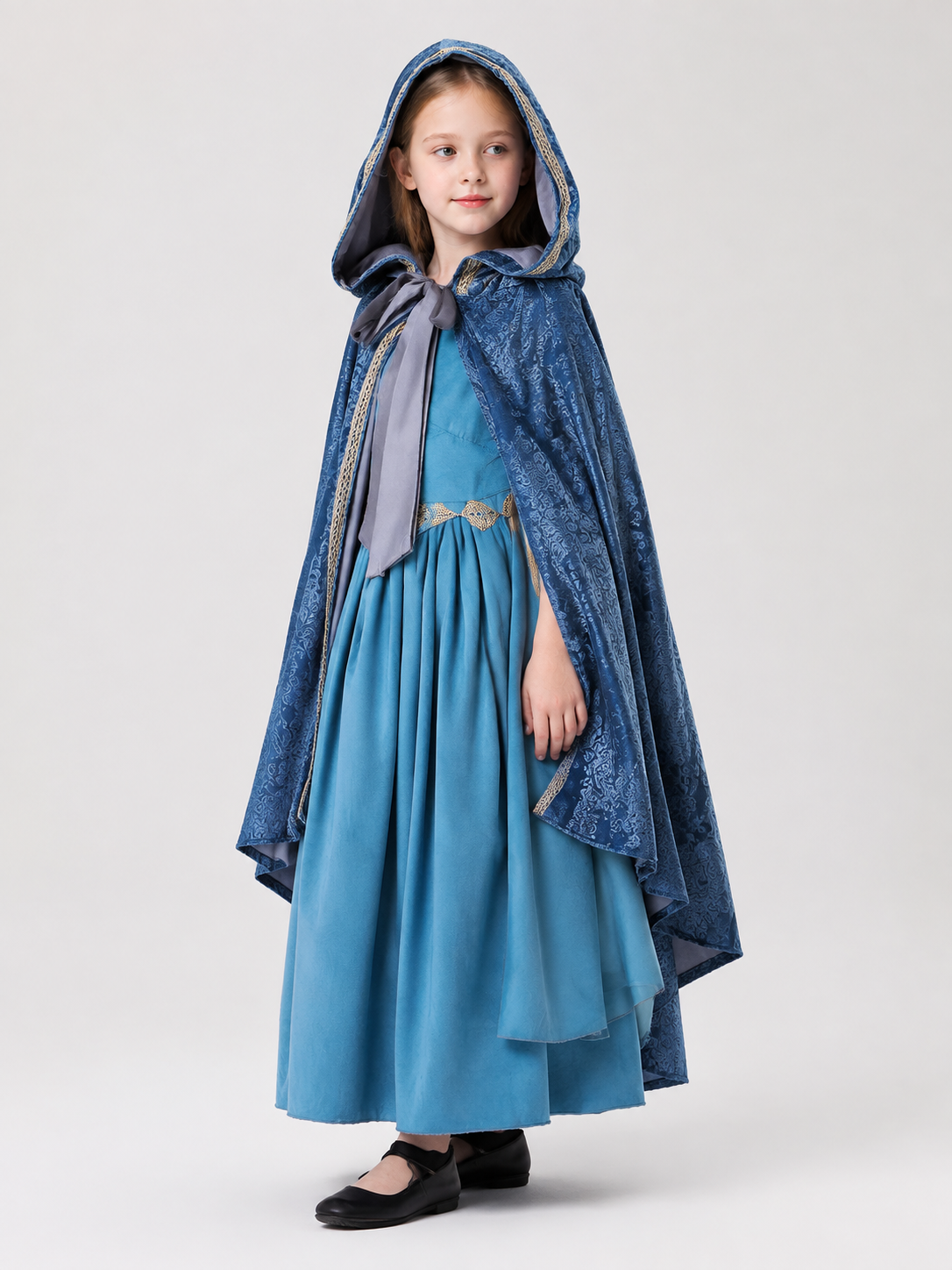 Medieval Hooded Dress for Cosplay side view