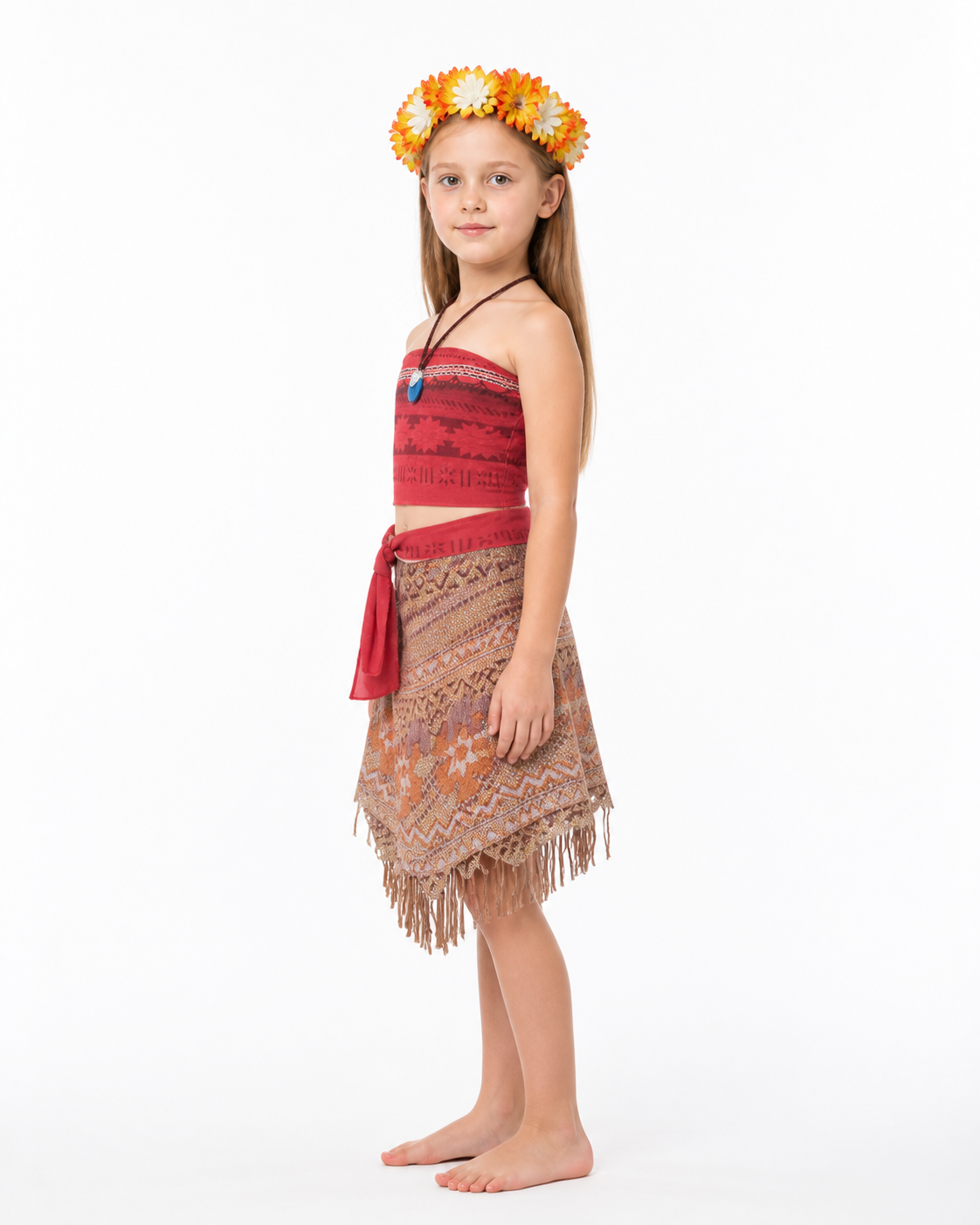 Children’s Carnival Costume with Skirt and Headpiece side view