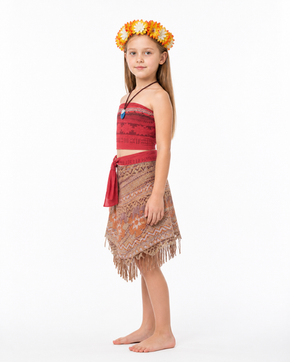 Children’s Carnival Costume with Skirt and Headpiece side view