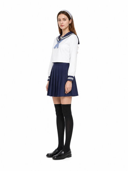 Sailor-style costume with pleated skirt side view