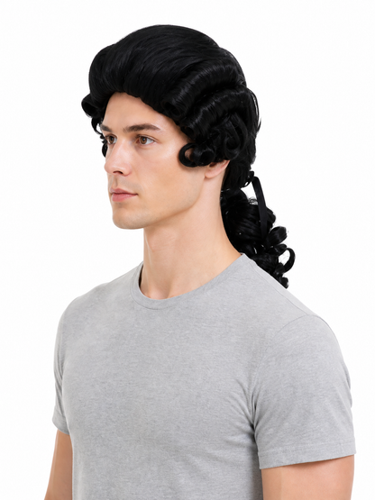 Black Colonial-Style Carnival Wig