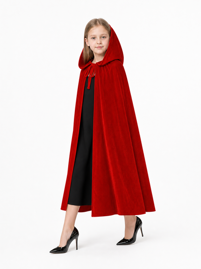 Red Carnival Cape with a Large Hood