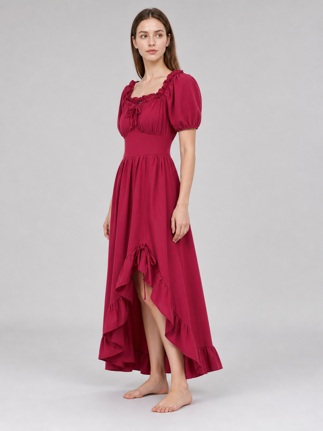 Vintage-Style Corset-Bodice Maxi Dress