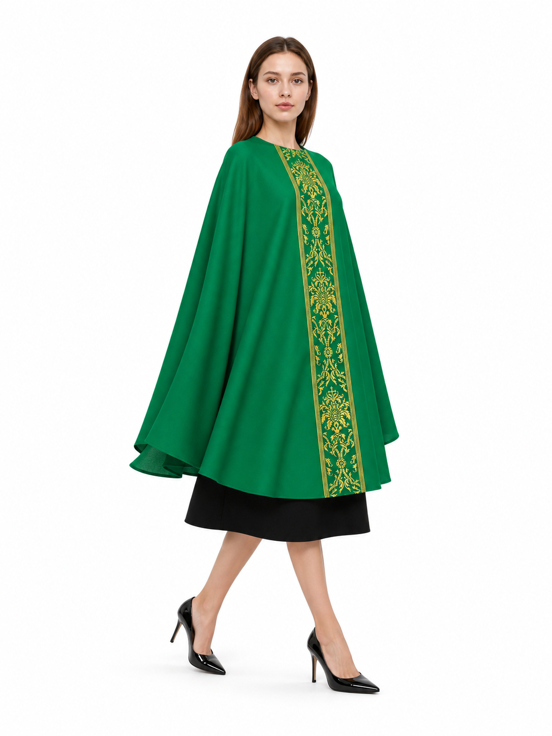 Green Hooded Carnival Cloak for Cosplay