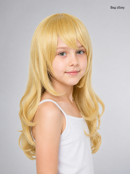 Golden Carnival Wig for Halloween and Cosplay side view