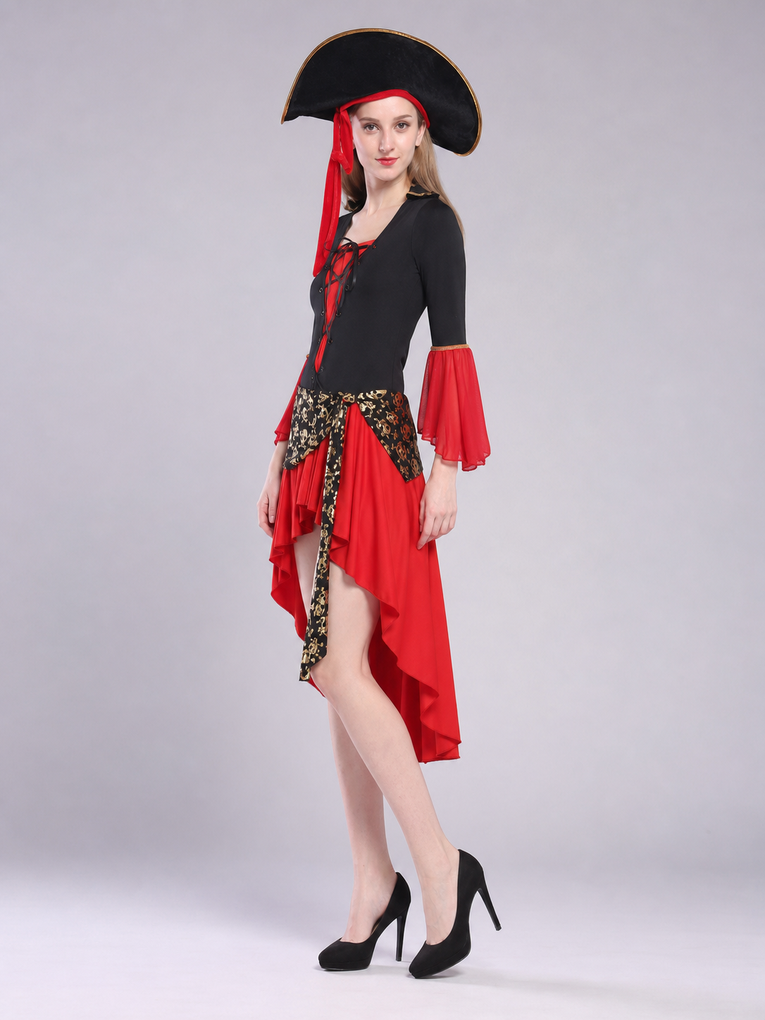 Pirate Carnival Costume: Dress, Hat, and Belt