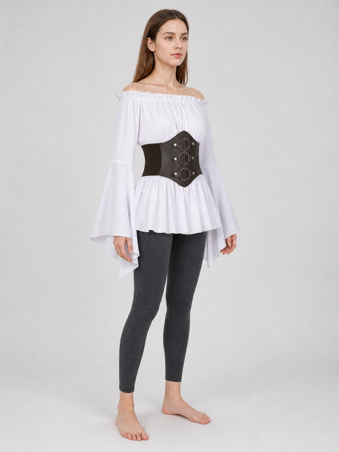 Off-the-Shoulder Blouse with Belt for Cosplay