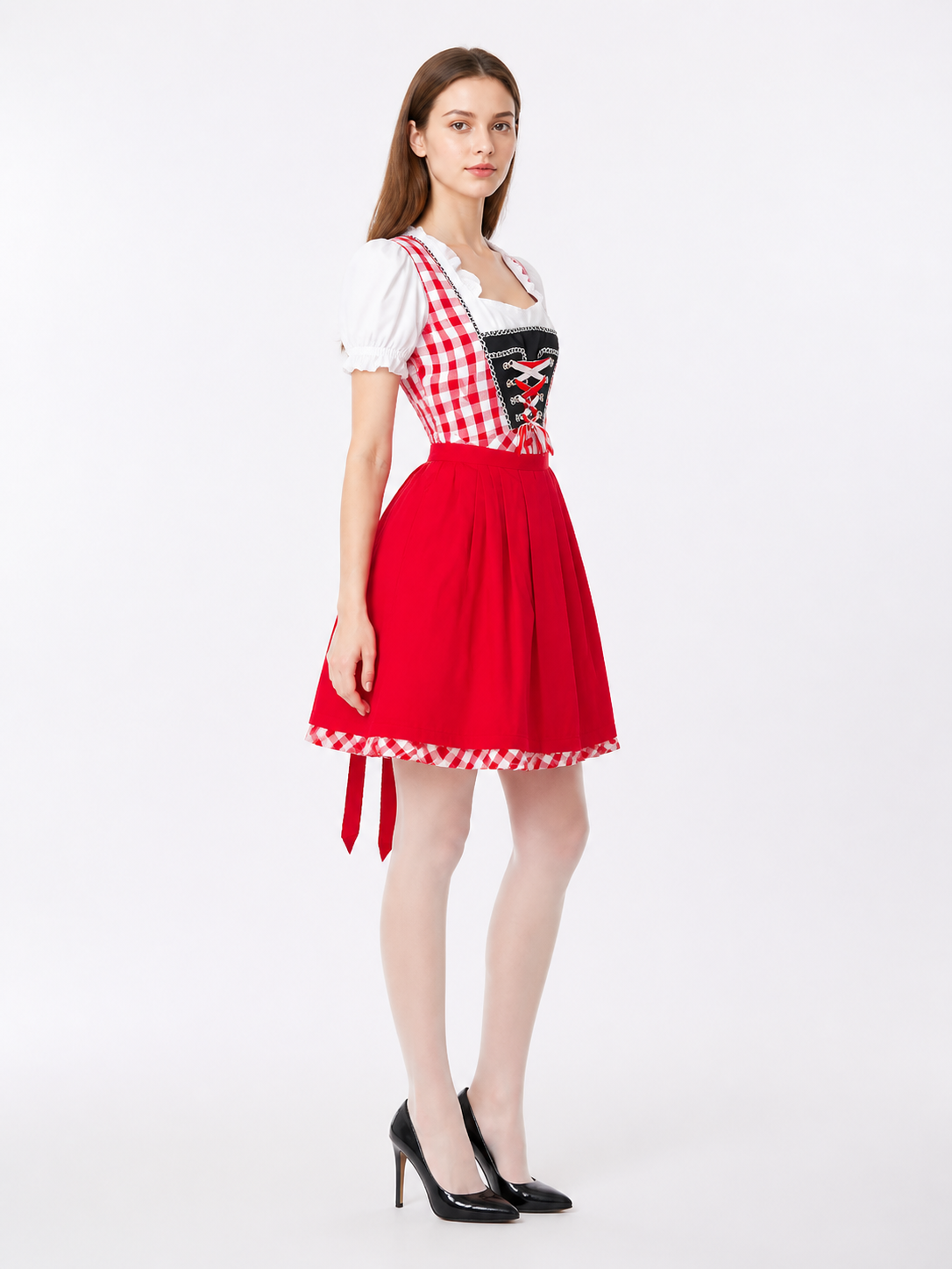 Red-and-White Plaid Carnival Costume