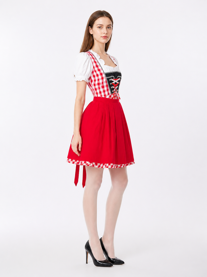 Red-and-White Plaid Carnival Costume