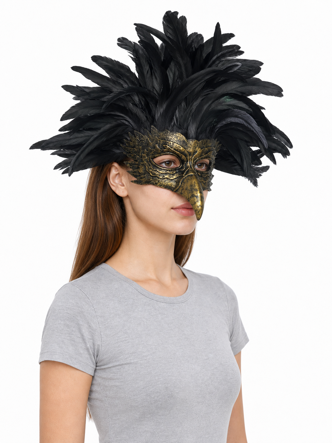 Eagle Feather Mask for Carnival and Masquerade side view 4