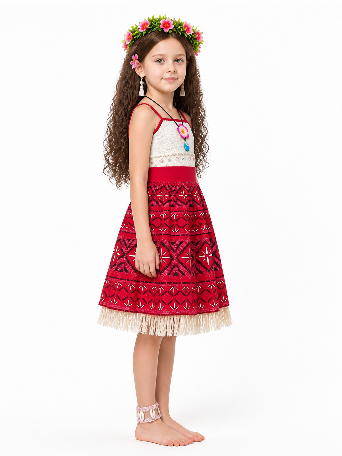Children's Moana Carnival Dress with a Lace Top