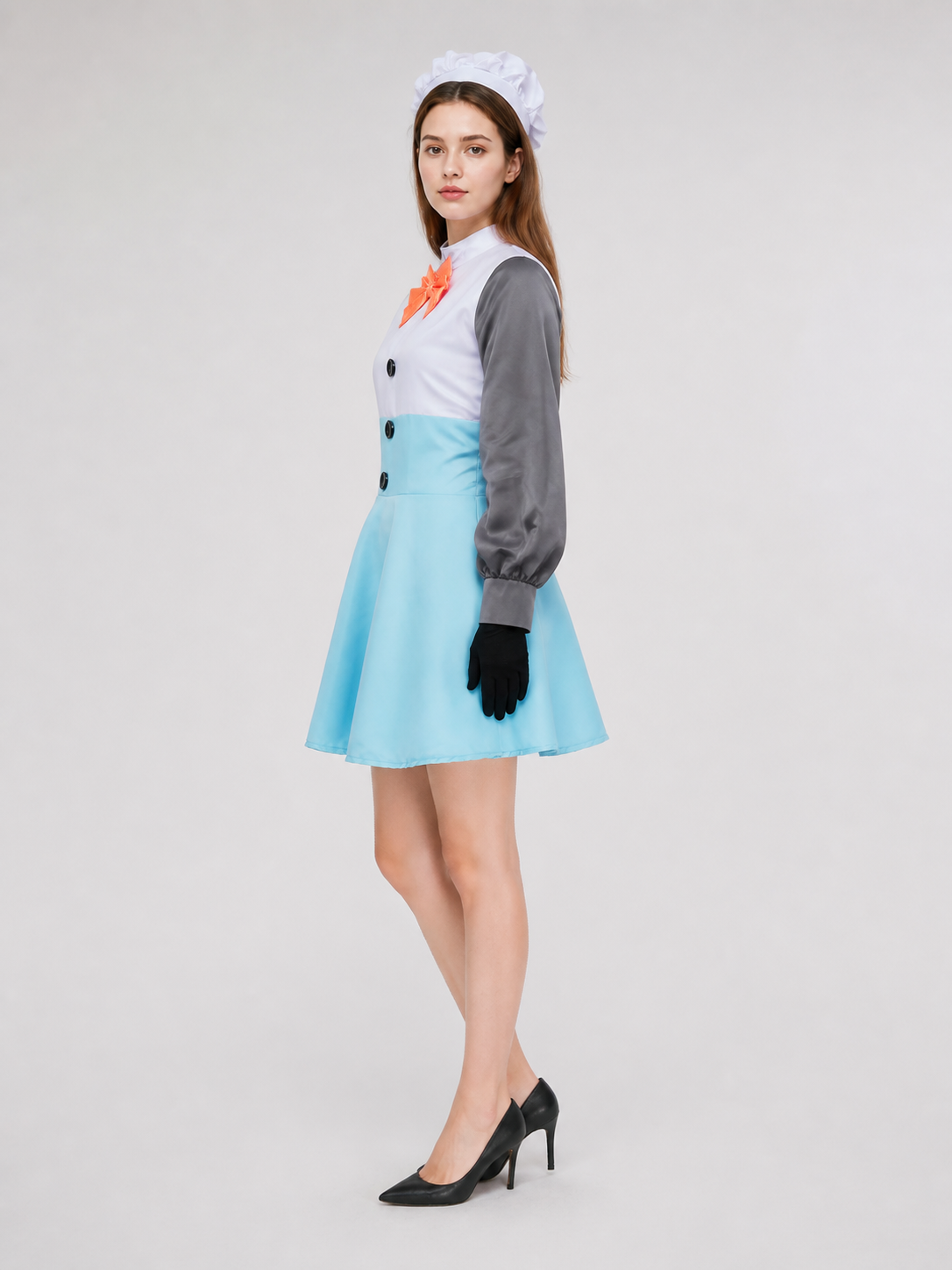 Snow Character Cosplay Dress with Collar side view