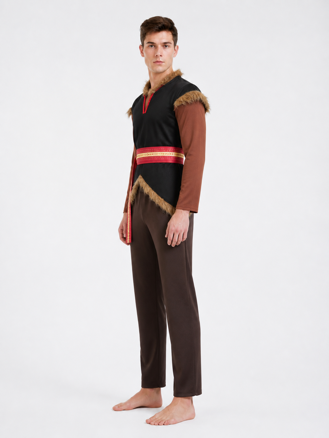 4-Piece Cosplay Costume with Vest and Belt side view