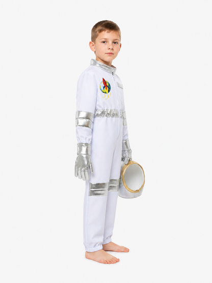 Children’s Astronaut Jumpsuit with Silver Inserts side view