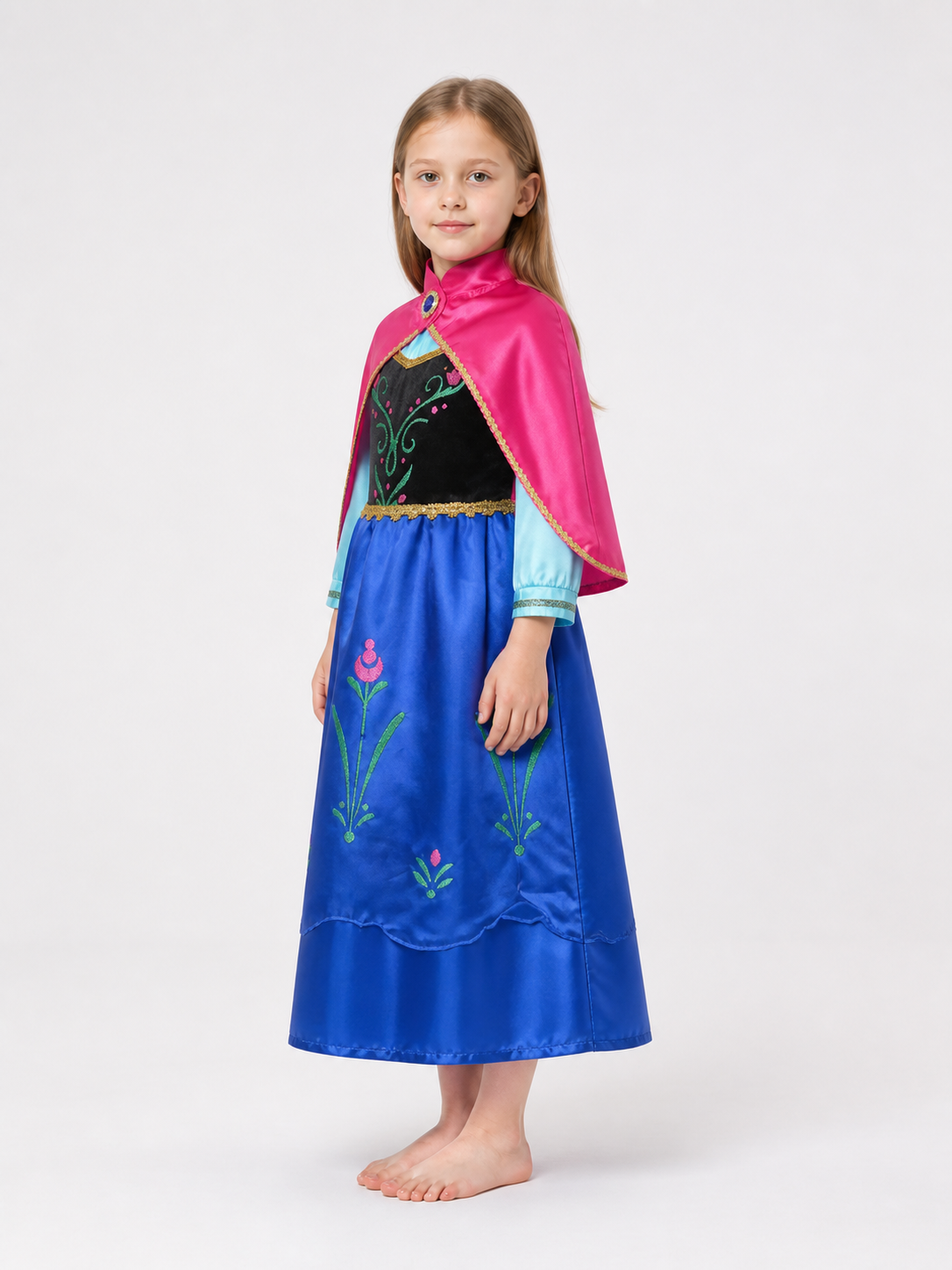 Princess Anna Carnival Costume with Cape side view