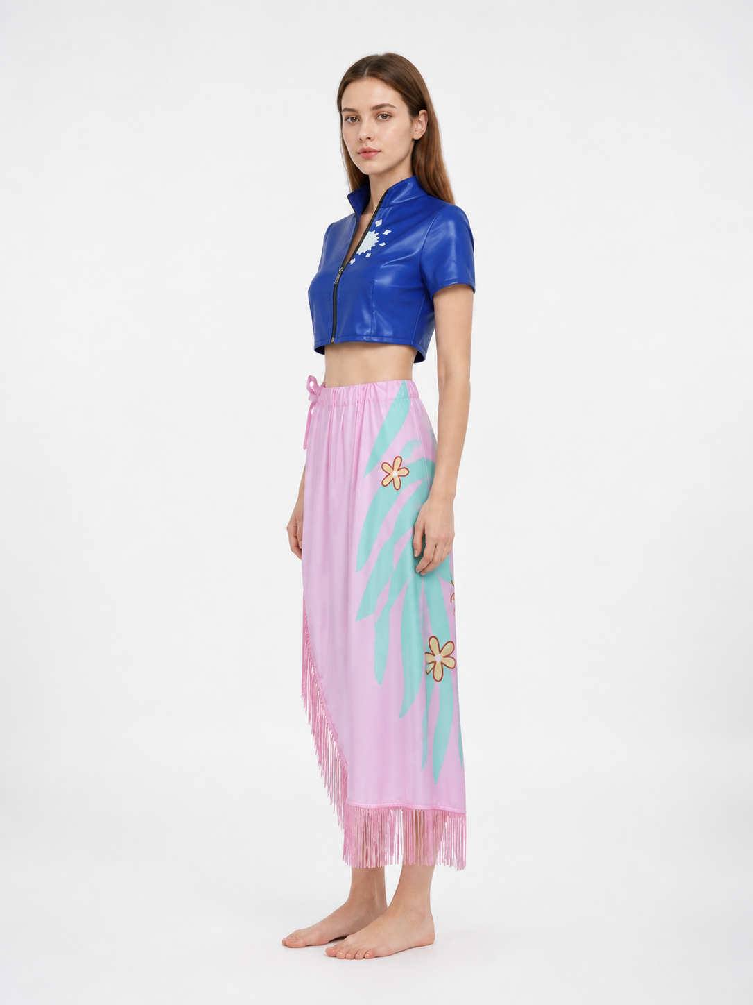Nico Robin One Piece Cosplay Costume: Zip-Up Top and Skirt