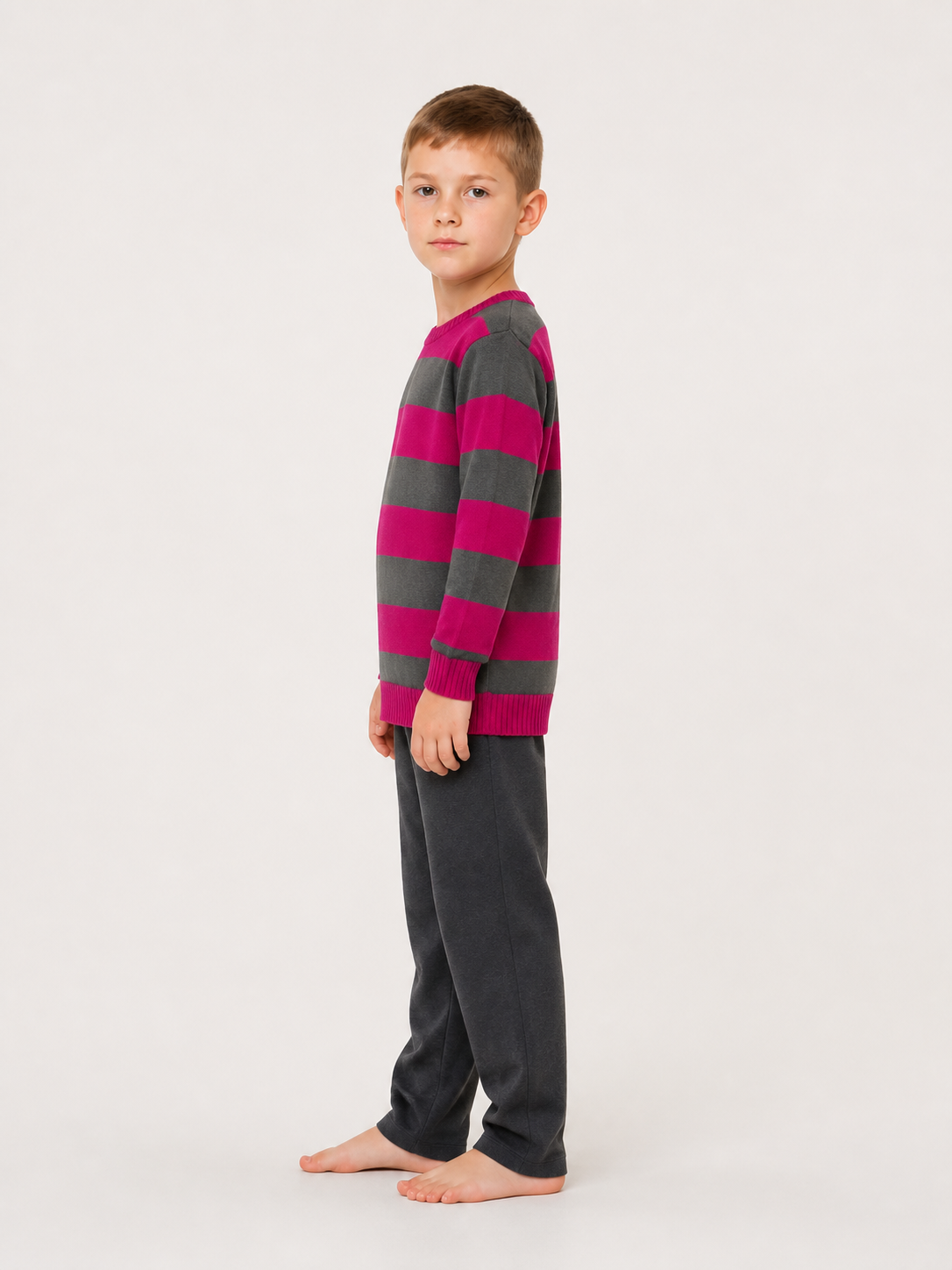 Striped Crew-Neck Long-Sleeve Sweater