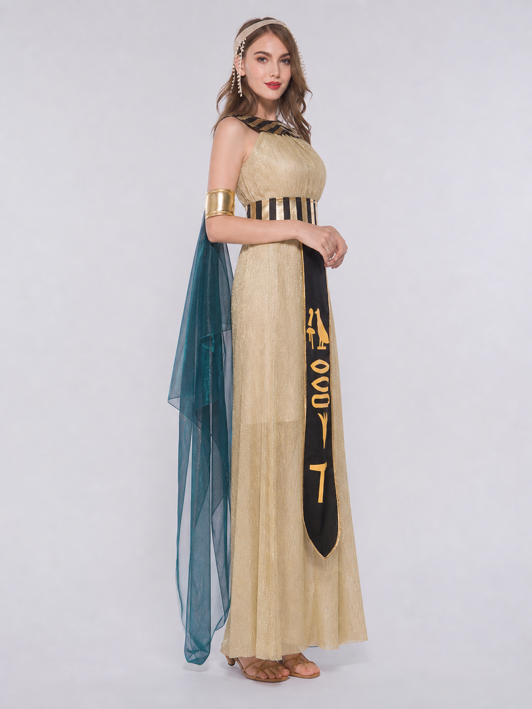Cleopatra Cosplay Costume: Dress and Cape side view