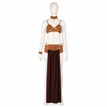 Brown Separate-Piece Cosplay Costume with Chain