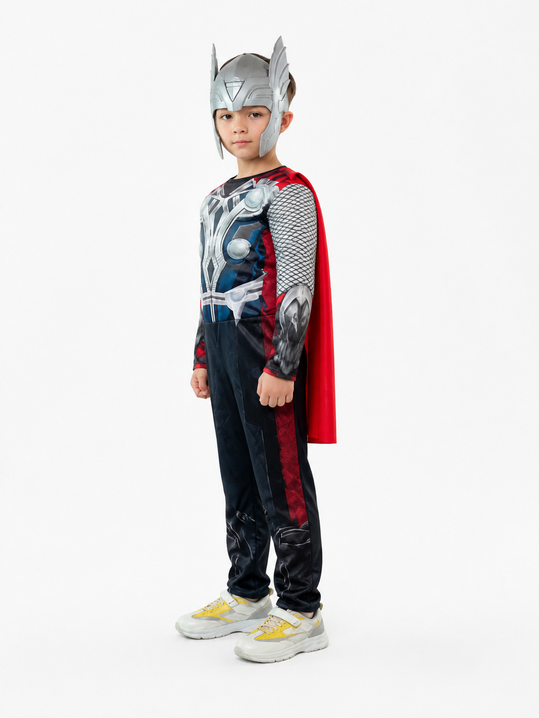 Thor Jumpsuit with Cape and Mask for Halloween side view