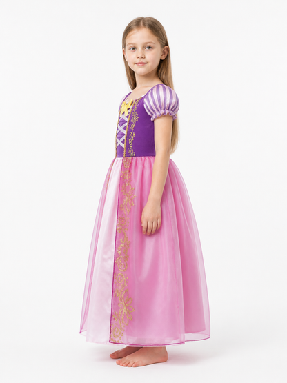 Children's Carnival Dress with a Full Skirt and Bow side view