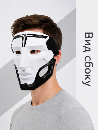 Geometric White and Black Cosplay Mask