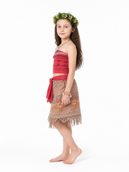 Moana Costume with Skirt and Accessories side view