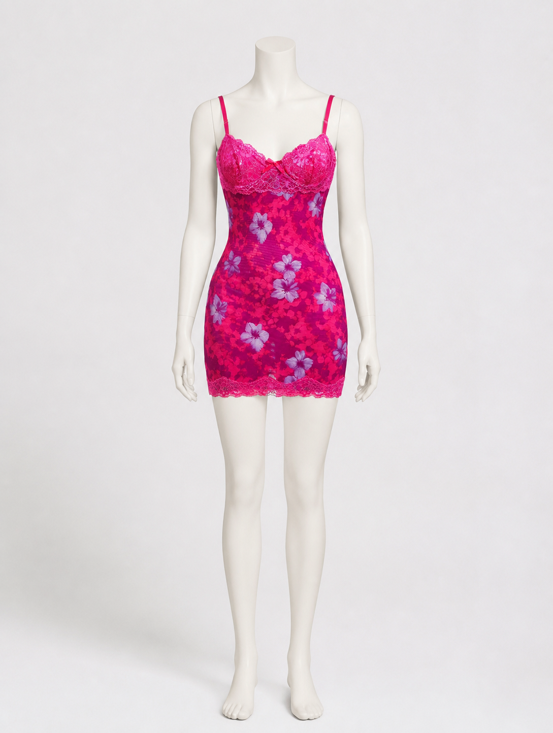 Floral Print Dress with Thin Straps side view