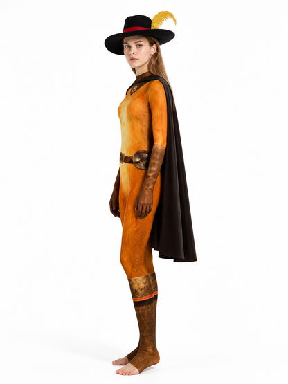 Puss in Boots Carnival Costume with Cape and Hat