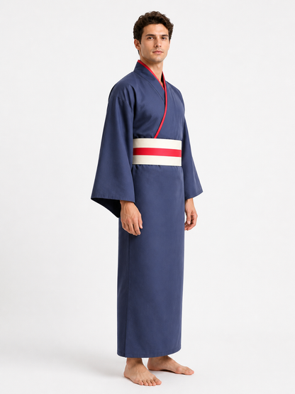 Long Tomoe Cosplay Kimono with Wide Sleeves side view