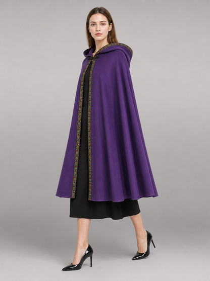 Purple Hooded Velvet Costume Cape product view 37