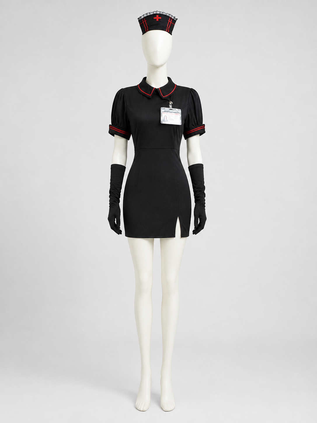 Nurse Cosplay Costume with Red Trim side view