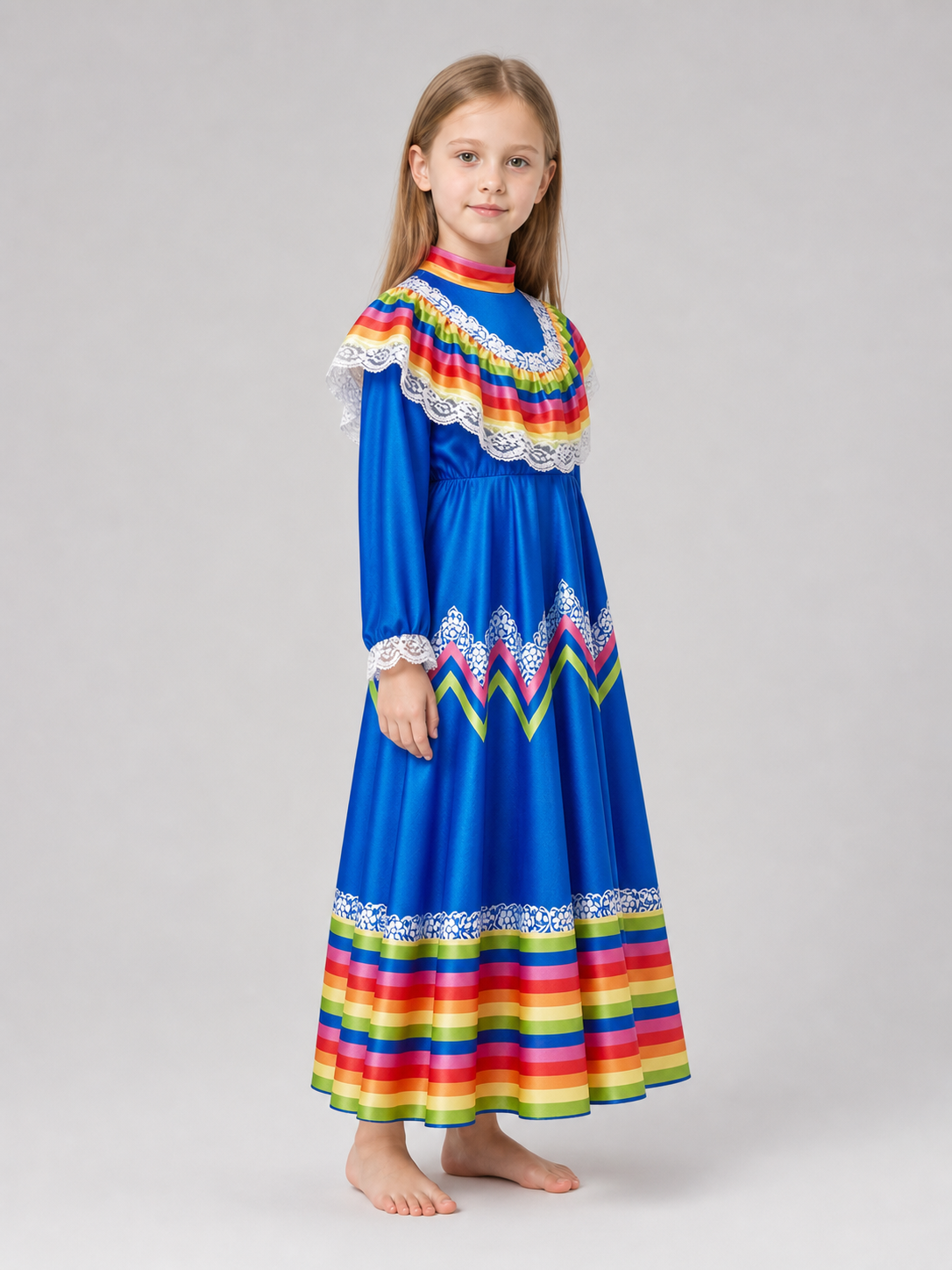 Costume dress with long sleeves, folk style