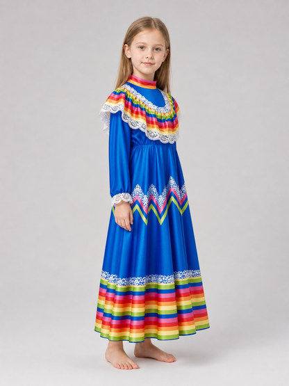 Costume dress with long sleeves, folk style